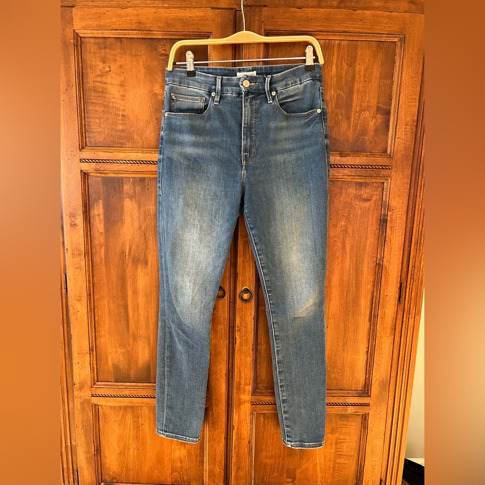 Good American Mid Wash Blue Skinny Jeans